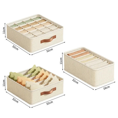 Underwear & Sock Storage Box – Cabinet Drawer Organizer with Dividers for Clothes, Ties & Wardrobe