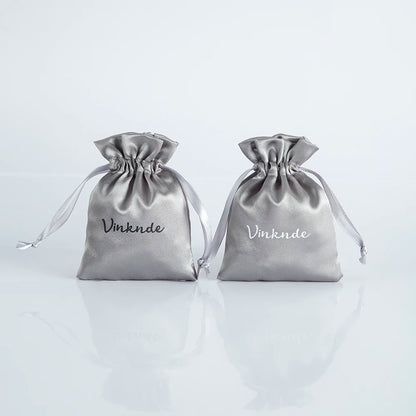 100PCS Silk Satin Jewelry Gift Bags – Drawstring Pouches for Necklace, Bracelet & Earrings, Wedding Party Favor & Christmas Gift Packaging, Custom Logo Ready