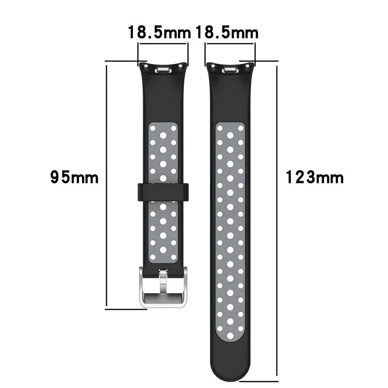 Two-Color Silicone Sport Strap for Xiaomi Mi Band 9 & 8 – Breathable Smartwatch Wristband Accessory