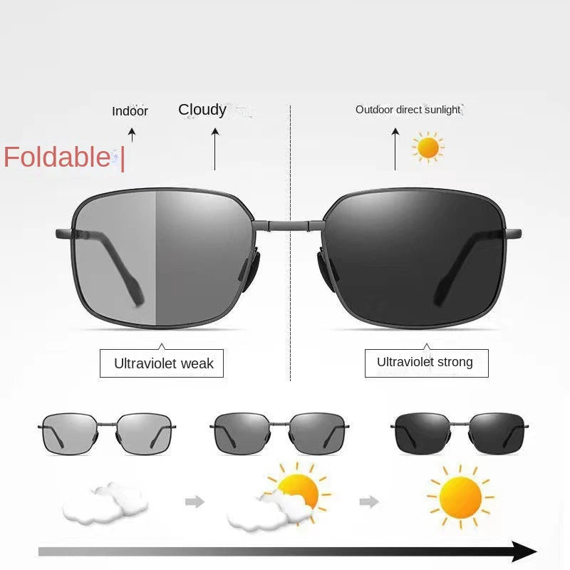 2023 Foldable Polarized Sunglasses – High-Quality Vintage Metal Frame UV400 for Men & Women
