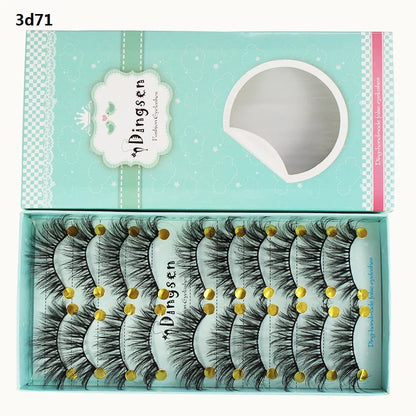 DINGSEN 10 Pairs Handmade Eyelash Fans – Individual False Lashes for Beauty & Makeup, Factory Price