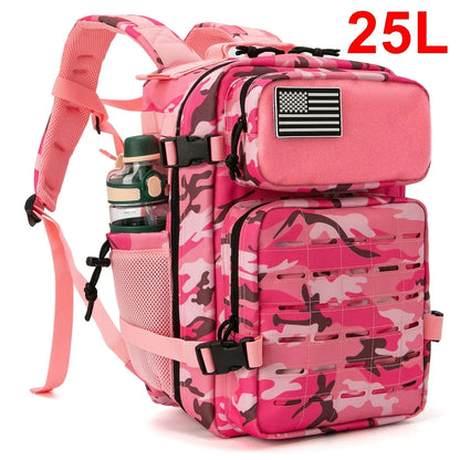 25L/45L Tactical Backpack for Men & Women – Outdoor Hiking Molle Daypack, School & Gym Rucksack with Dual Cup Holders