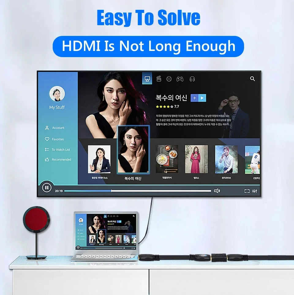 4K HDMI Extender Adapter – Female to Female Audio Video Converter for Monitor, Laptop, PS4/PS3, PC, TV HDMI Cable Extension