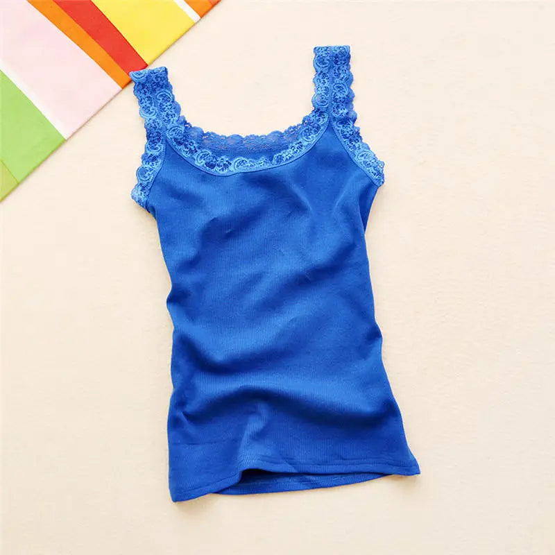 Women's Lace Tank Top - Sleeveless Summer Vest Top for Women, Stylish Casual Innerwear in White & Black