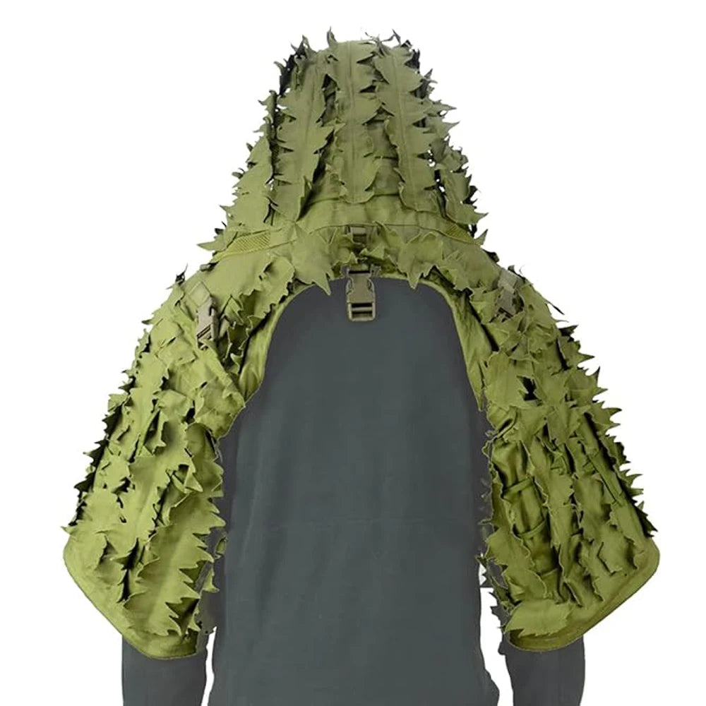 Ghillie Suit Set | Camouflage Hunting Poncho, Base, Cape & Sniper Viper Hood for Airsoft & Paintball