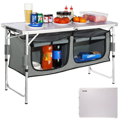 VEVOR Folding Camping Kitchen Table – Quick Set-Up MDF Table for Outdoor Picnic, BBQ, RV & Travel