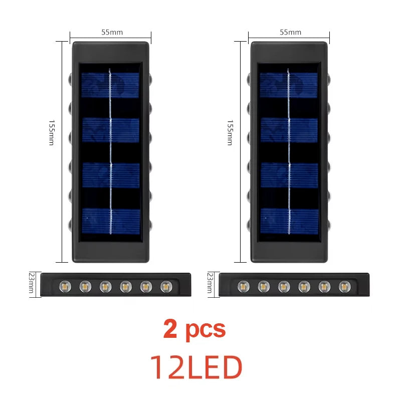 Solar LED Outdoor Wall Light - Waterproof Solar Sensor Lamp for Garden, Yard & Street Decoration