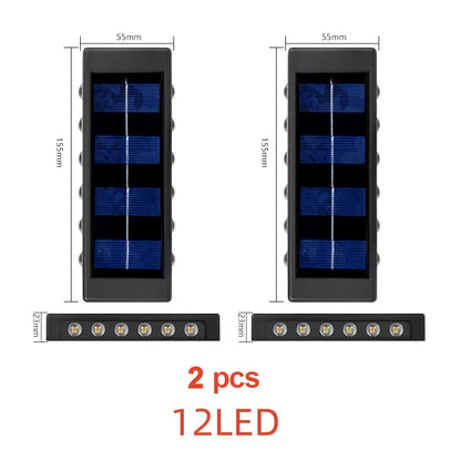 Solar LED Outdoor Wall Light - Waterproof Solar Sensor Lamp for Garden, Yard & Street Decoration