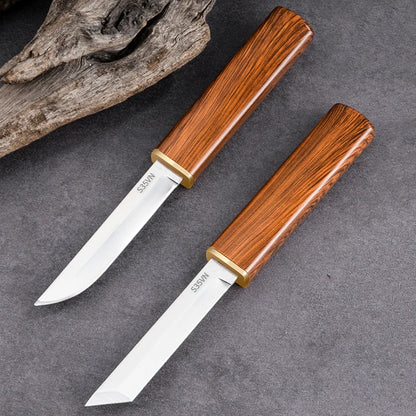 2 in 1 Double Knife Utility Tool - Stainless Steel Paring & Barbecue Cutter for Fishing, Camping, Outdoors