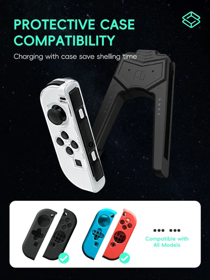 DATA FROG Switch Charging Grip – Joy-Con Charging Bracket Handle for Nintendo Switch, Switch Lite & OLED Accessories