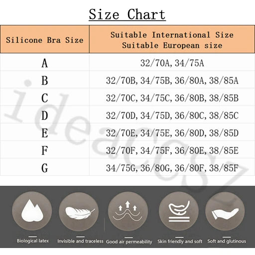 Adhesive Silicone Push-Up Bra - Invisible Backless Lingerie with Transparent Straps for Women