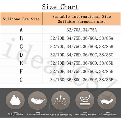 Adhesive Silicone Push-Up Bra - Invisible Backless Lingerie with Transparent Straps for Women