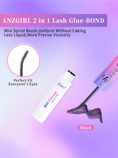 Eyelash Glue and Seal for Clusters – Strong Hold, Long-Lasting Lash Adhesive and Extension Tool