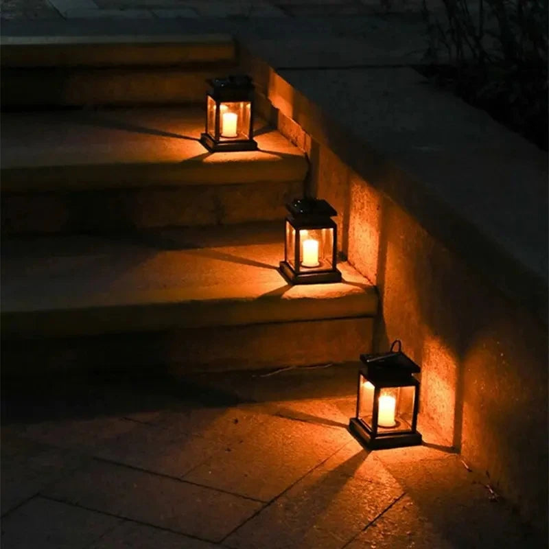 Outdoor Solar Garden Lantern Lights - Retro Hanging Palace Style Landscape Decor Floor Lighting