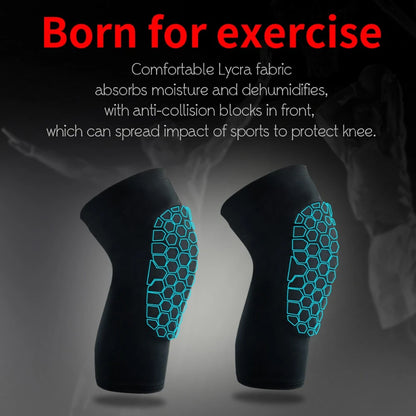 Honeycomb Foam Knee Pad for Basketball and Volleyball – Compression Leg Sleeve Knee Brace Support for Sports Fitness
