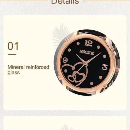 Women’s Fashion Leather Belt Watch Set – Butterfly Wallet, Glasses, and Quartz Wristwatch Dress Clock Montre Femme