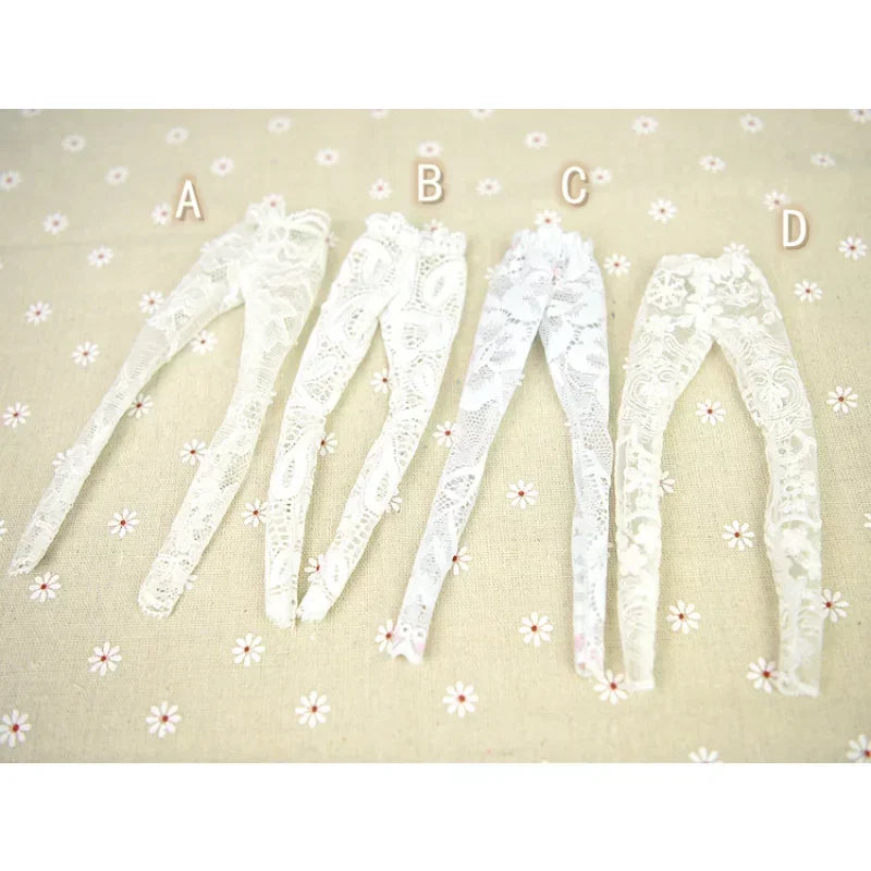 1/6 Scale Doll White Lace Socks & Stockings Set – Casual Pants Accessories for BB Dolls