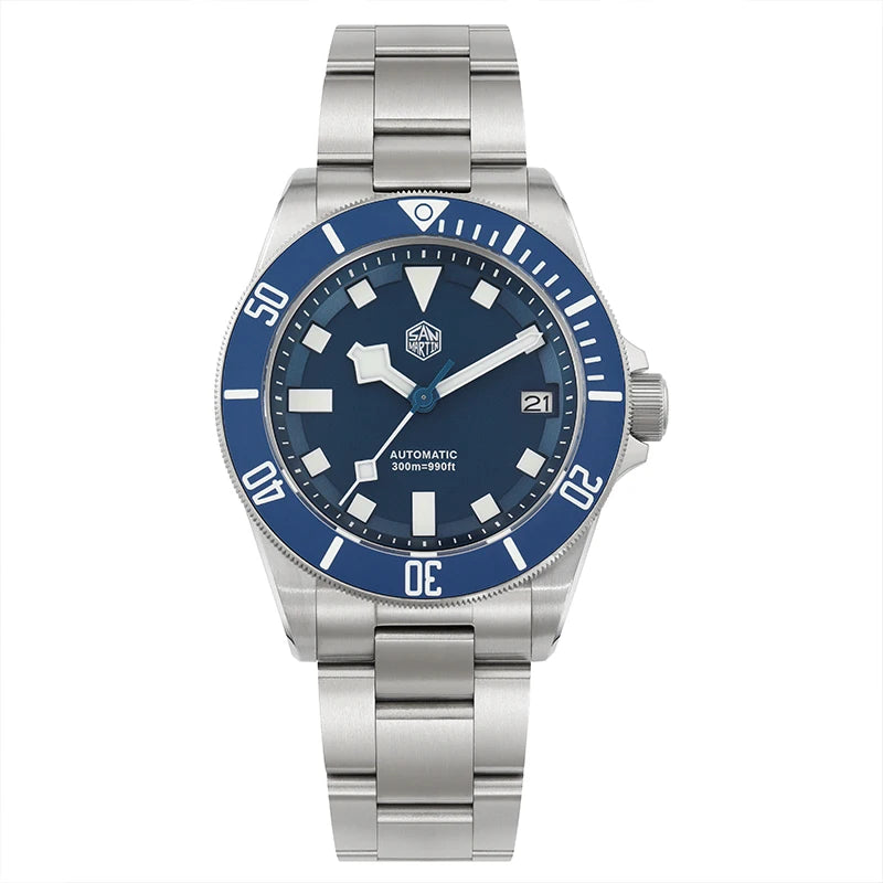 San Martin SN0121T Titanium Diving Watch – NH35 Automatic, Grade 2 Titanium, 120-Click Bezel, 300M Waterproof Wristwatch
