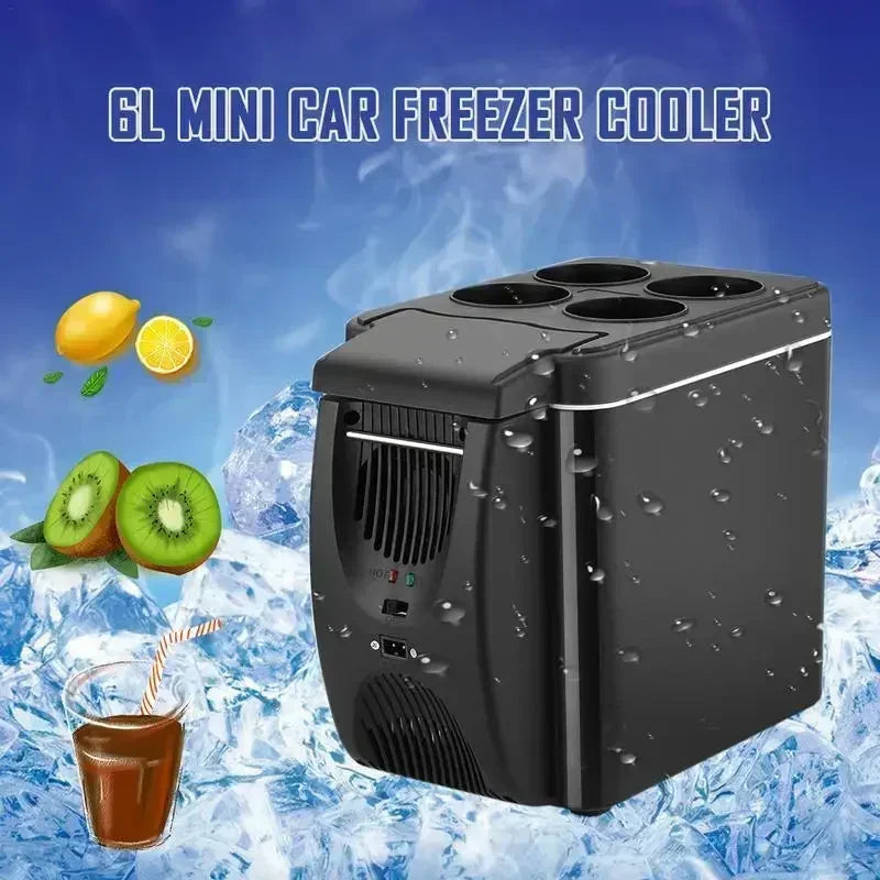Portable Car Refrigerator - 6L 12V DC Mini Fridge Freezer Thermoelectric Cooler