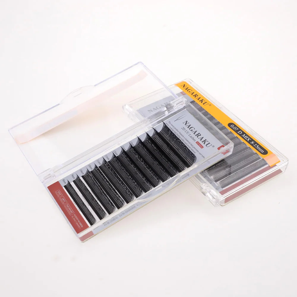 NAGARAKU U-Shape YY 2D UU Mink Eyelash Extensions — Natural Soft Premium Brazilian Cilios Lashes