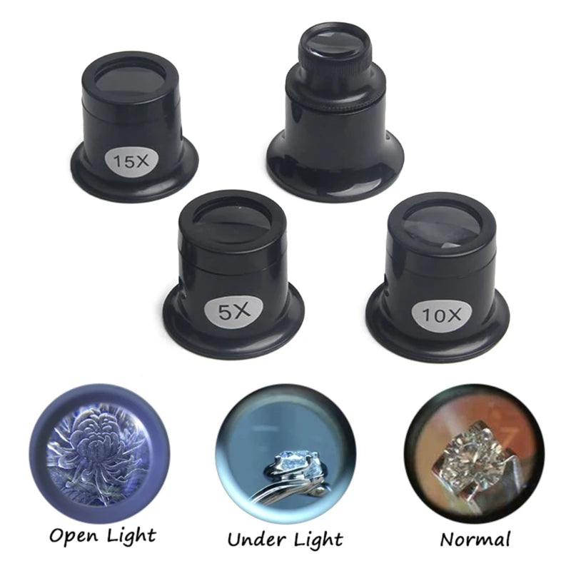Portable Jewelers Loupe Magnifier Set – Monocular Eye Glass for Watch Repair & Jewelry Inspection