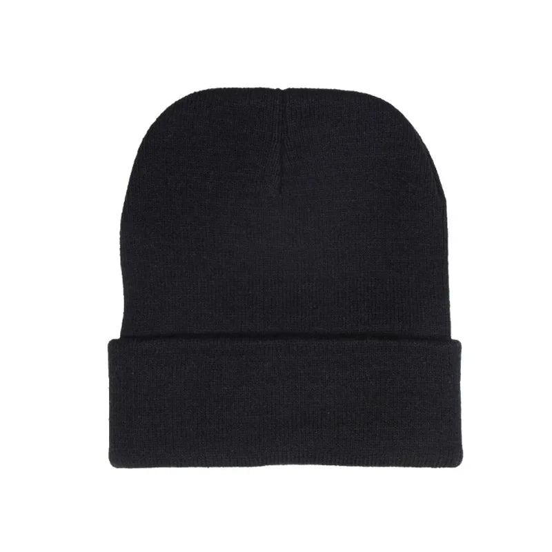Cartoon Embroidered Knit Beanie Hat – Cute Unisex Stretchy Thermal Cap for Adults & Kids, Perfect Christmas Gift