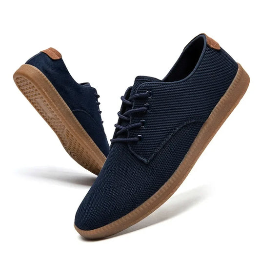 Men’s Canvas Casual Sneakers — Lightweight Slip-On Vulcanized Flats & Loafers, Comfortable Trainers Shoes
