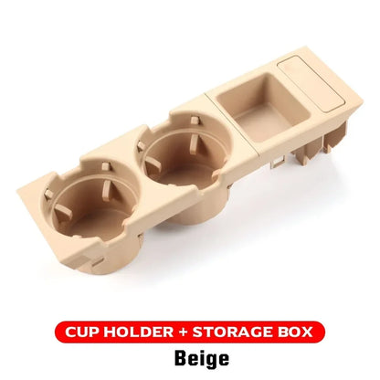 Double Hole Front Center Console Storage Box – Coin & Cup Holder for BMW E46 1999-2006 (51168217953)