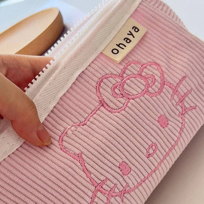 Kawaii Hello Kitty 2 Layered Large Capacity Pencil Bag – Cute Cartoon Student School Pencil Box, Gifts for Girls