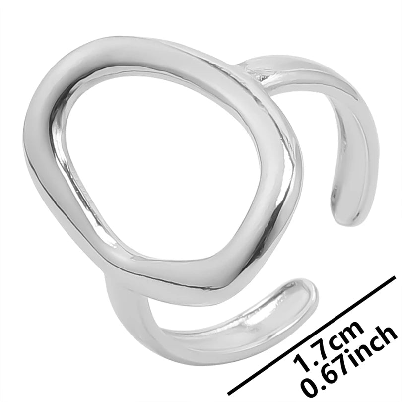 Stainless Steel Chunky Open Ring — Textured Vintage Lava Design for Men & Women
