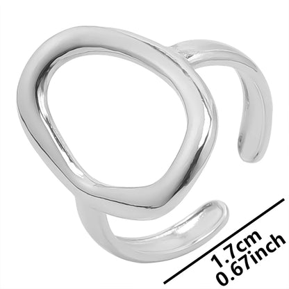 Stainless Steel Chunky Open Ring — Textured Vintage Lava Design for Men & Women
