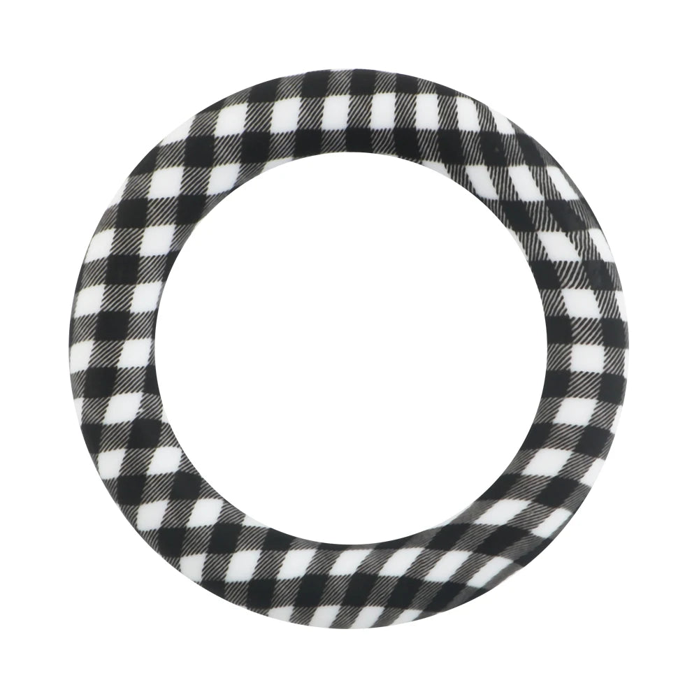 Kovict Silicone Ring Pendant Blanks - 65mm Round Printed Rings for DIY Jewelry & Craft Making