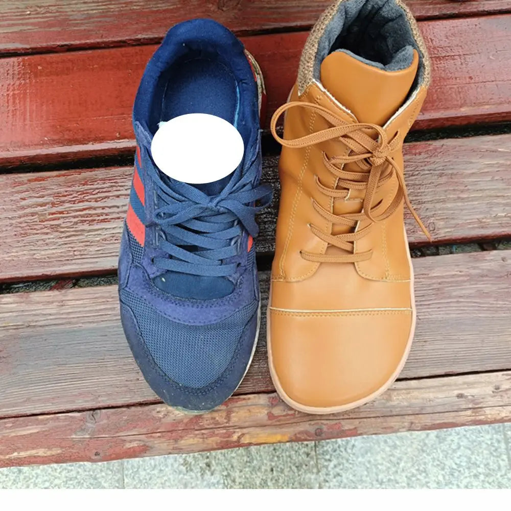 Barefoot Leather Boots for Women & Men – Wool Lining, Zero Drop & Wider Toe Box for Comfort and Support