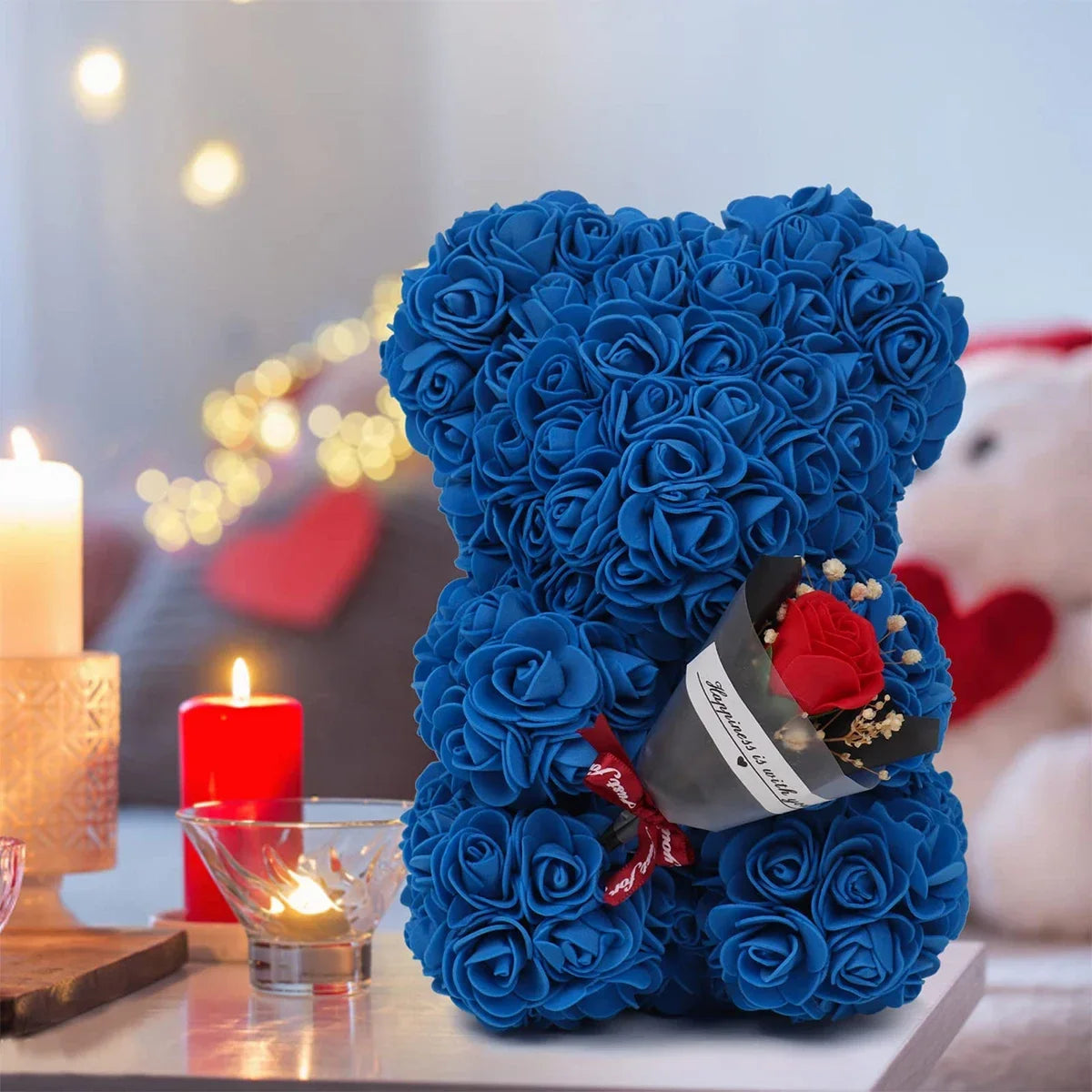 25cm Eternal Rose Teddy Bear – Artificial Flower Gift for Mom, Mother’s Day, Birthday, Valentine’s & Anniversary