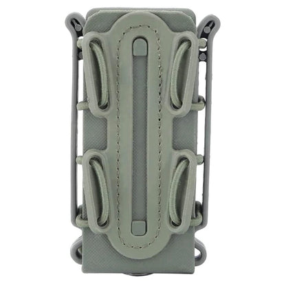 Tactical 9mm Single Magazine Pouch – MOLLE Clip, Quick Release FastMag Holder for P226, Glock 17/19, Beretta M9/PX4, Hunting Gear