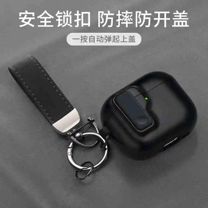 2024 New Hard Hybrid Protector Case for AirPods 4 (USB-C) — Magnetic Lid Lock Luxury Cover for Apple AirPods 4