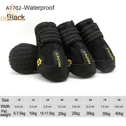 Dog Shoes Waterproof Rain Boots — Anti-Slip, Warm Snow & Reflective Protection for Small and Large Pets