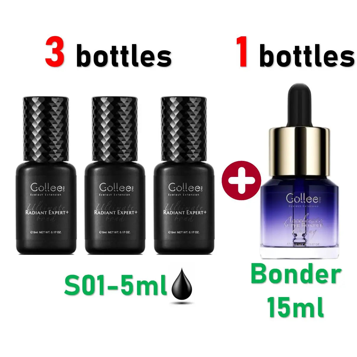 Gollee 0.5s Fast-Drying Eyelash Extension Glue – Waterproof Professional Adhesive for Salon Lashes