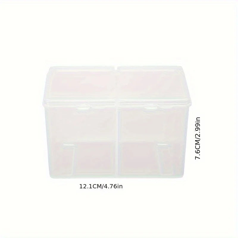 2-Grid Nail Storage Box — Cosmetic Organizer for Nail Polish Remover Pads & Cotton Film