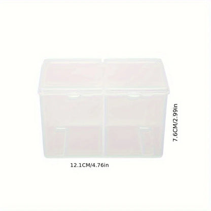 2-Grid Nail Storage Box — Cosmetic Organizer for Nail Polish Remover Pads & Cotton Film