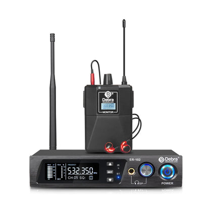 Debra ER102 UHF Wireless In-Ear Monitor System – Multiple Professional Transmitters for Small Concerts & Home Theater