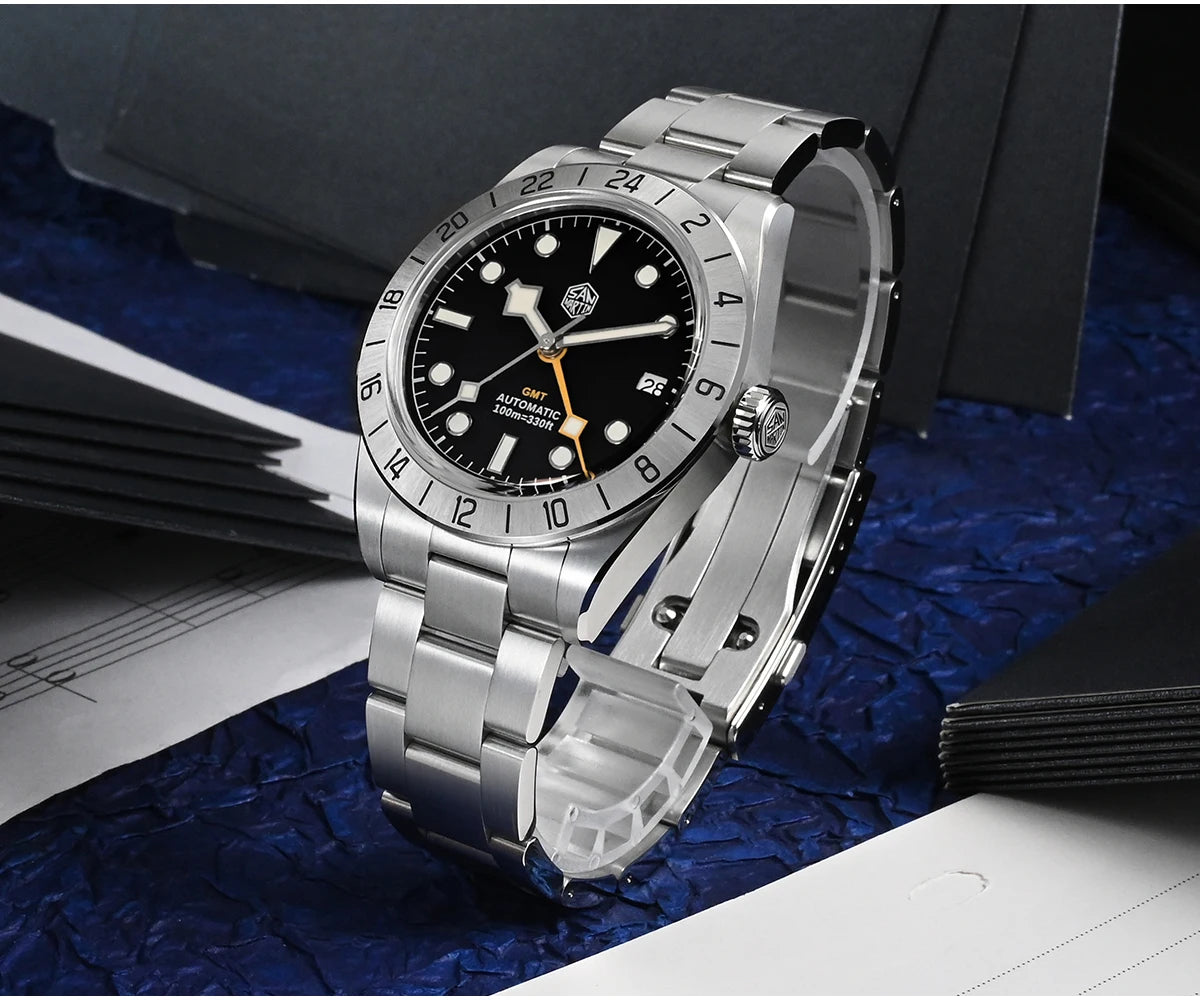 San Martin 39mm NH34 BB GMT Automatic Mechanical Sport Watch — Sapphire Luminous Waterproof 100m for Men Relogio SN0054