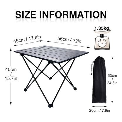 PACOONE Portable Camping Table – Ultralight, Foldable Aluminium Desk for Hiking, BBQ & Picnic