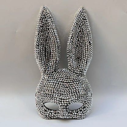 Halloween Sequin Rabbit Mask Costume – Masquerade Animal Cosplay Prop for Party, Performance, Comic Con & Drama Stage Wear