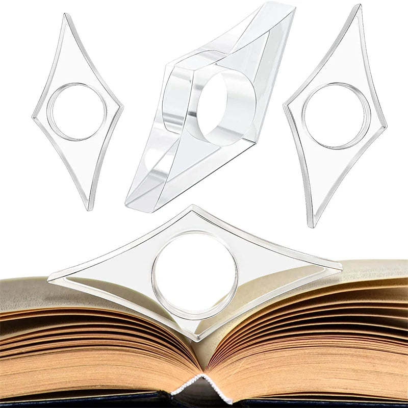 Multi-Function Acrylic Thumb Book Holder – Convenient Page Support & Bookmark for School & Office