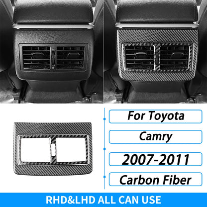 Toyota Camry 2007–2011 Carbon Fiber Interior Trim Set - Center Console, Gear Shift & Air Vent Decorative Covers