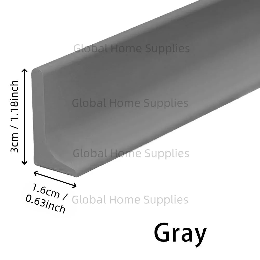 Shower Threshold Water Guard - Bathroom Glass Door Bottom Seal for Wet-Dry Separation and Waterproof Edge Protection