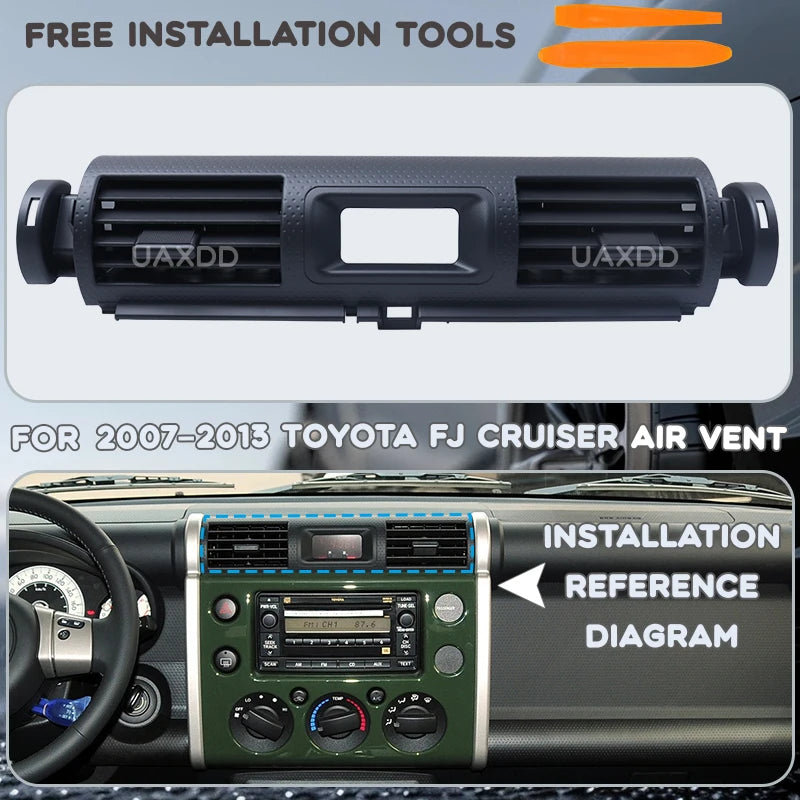 Toyota FJ Cruiser Air Vent Grille - 2007-2013 Dashboard AC Outlet Frame Replacement Kit