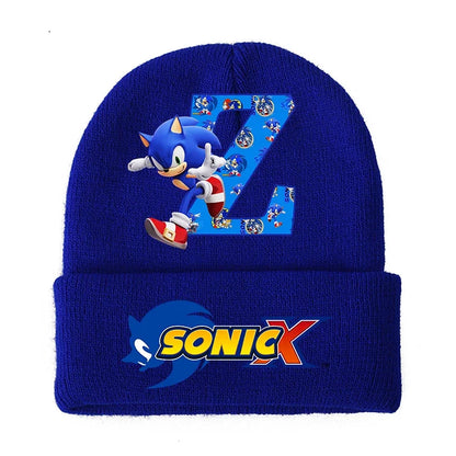 Sonic Cartoon Kids Knitted Hat – Cotton Winter Woolen Cap for Boys & Girls, Cute Anime Headgear Gift