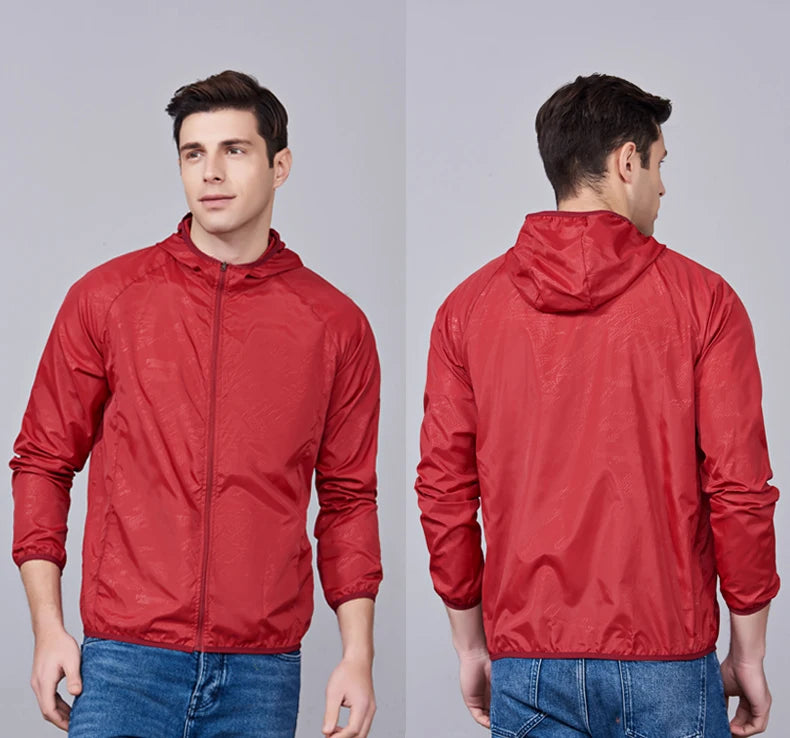 LNGXO Waterproof Hiking Jackets for Men & Women – Sun Protection Windbreaker, Camping, Climbing, and Outdoor Rain Coat, Unisex Portable Gear